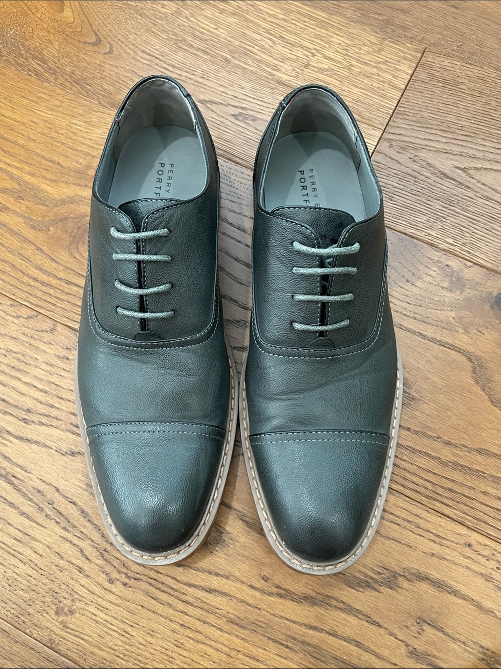 Perry Ellis Portfolio Jess Men’s 10.5 – Gray Leather Dress Shoes